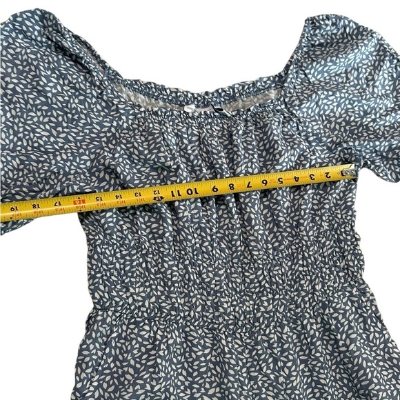 Sincerely Jules Blue White Leaf Print Off Shoulder Jumpsuit Size XL - Picture 9 of 17